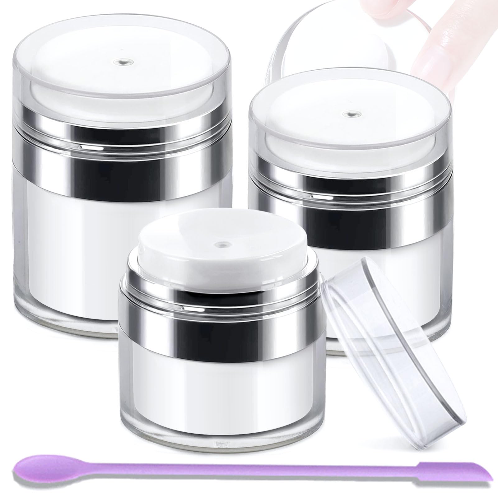 Sonfon jarras airless 0-5oz pack con tres tamaños para cremas y geles
