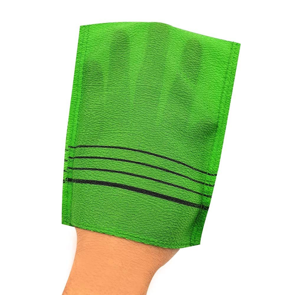 Textura viscosa del guante Songwol en verde, sensación limpiadora suave.