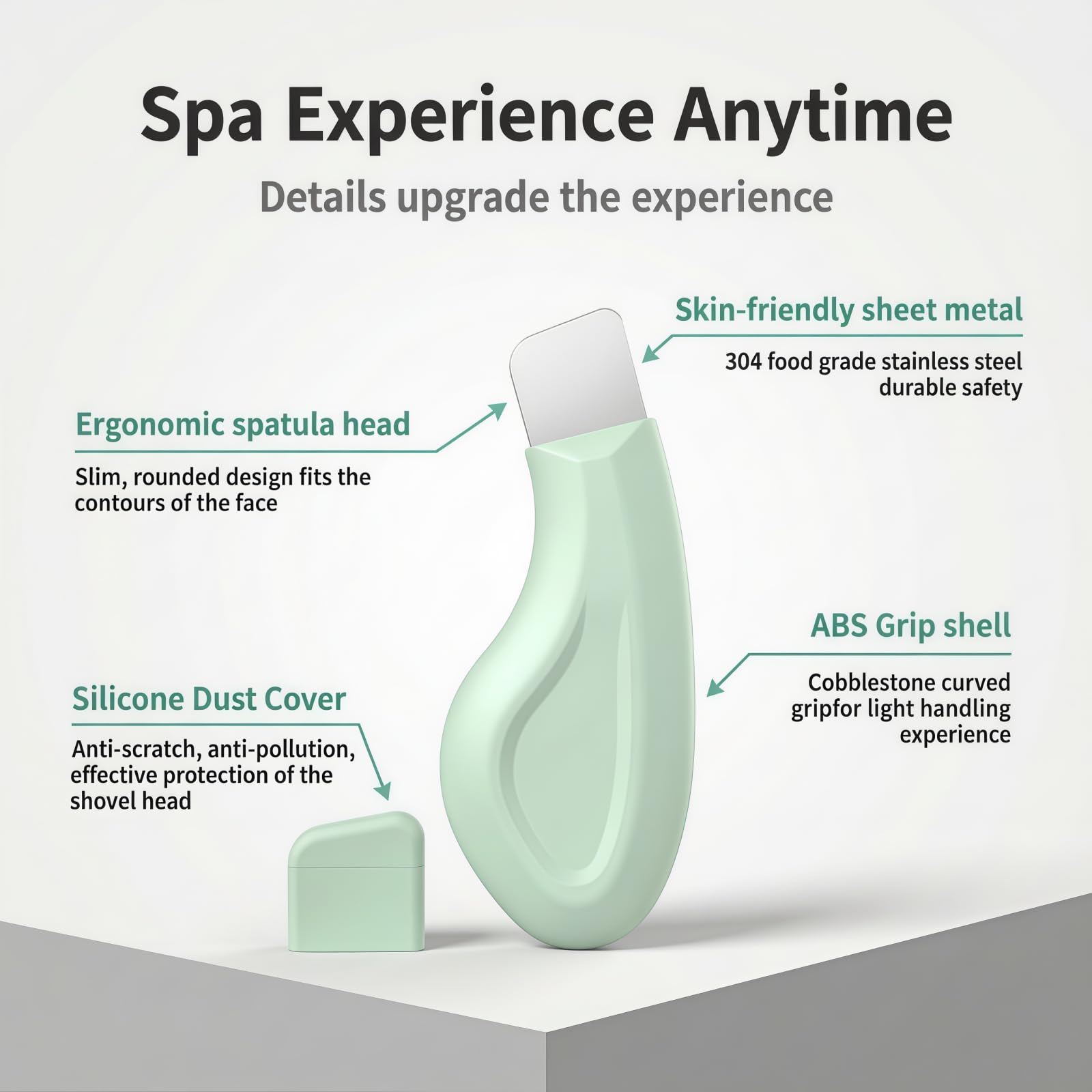 Sookga Espátula limpieza facial silicona, superficie suave para exfoliar sin irritar.