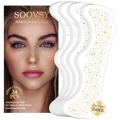 SOOVSY destellos dorados en parche facial para un brillo duradero.