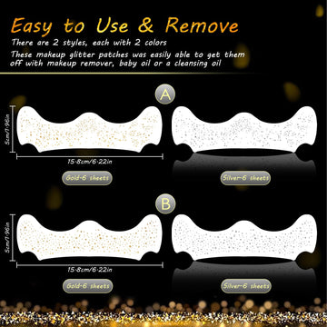 SOOVSY parches dorados con formas para realzar rasgos de forma suave.