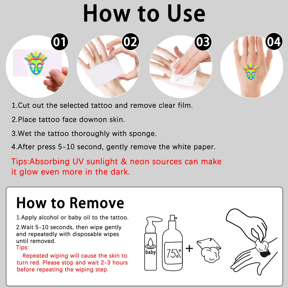 SOOVSY tatuajes fáciles de quitar con agua y jabón.