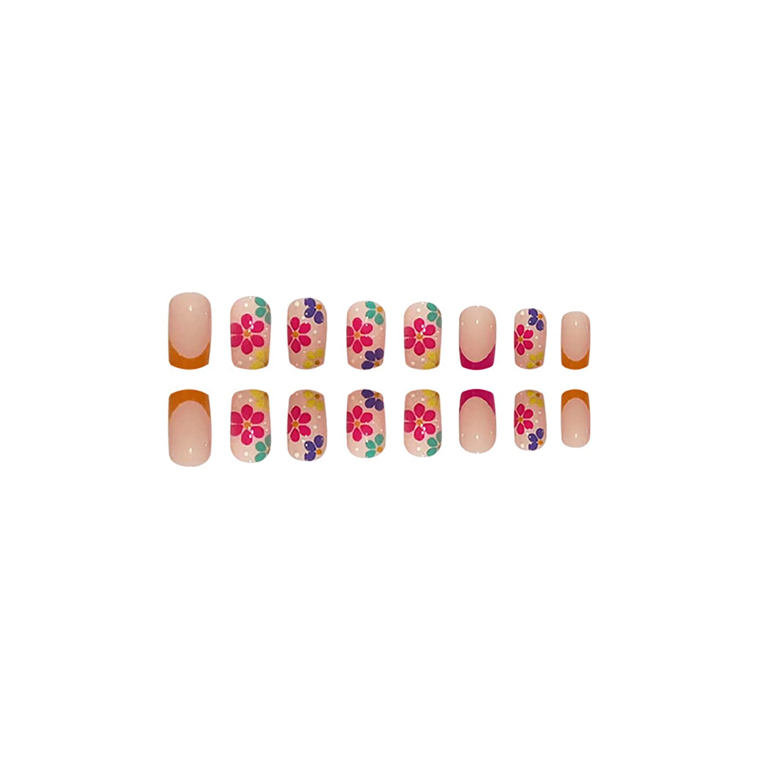 SOOZEE uñas acrílicas cobertura total en tono rosa piel, duraderas.