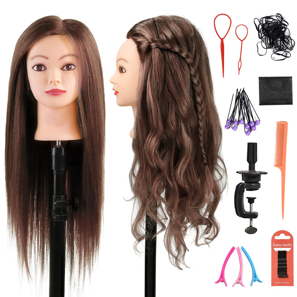 SOPHIRE cabezal con 80% cabello humano real para práctica de peinado