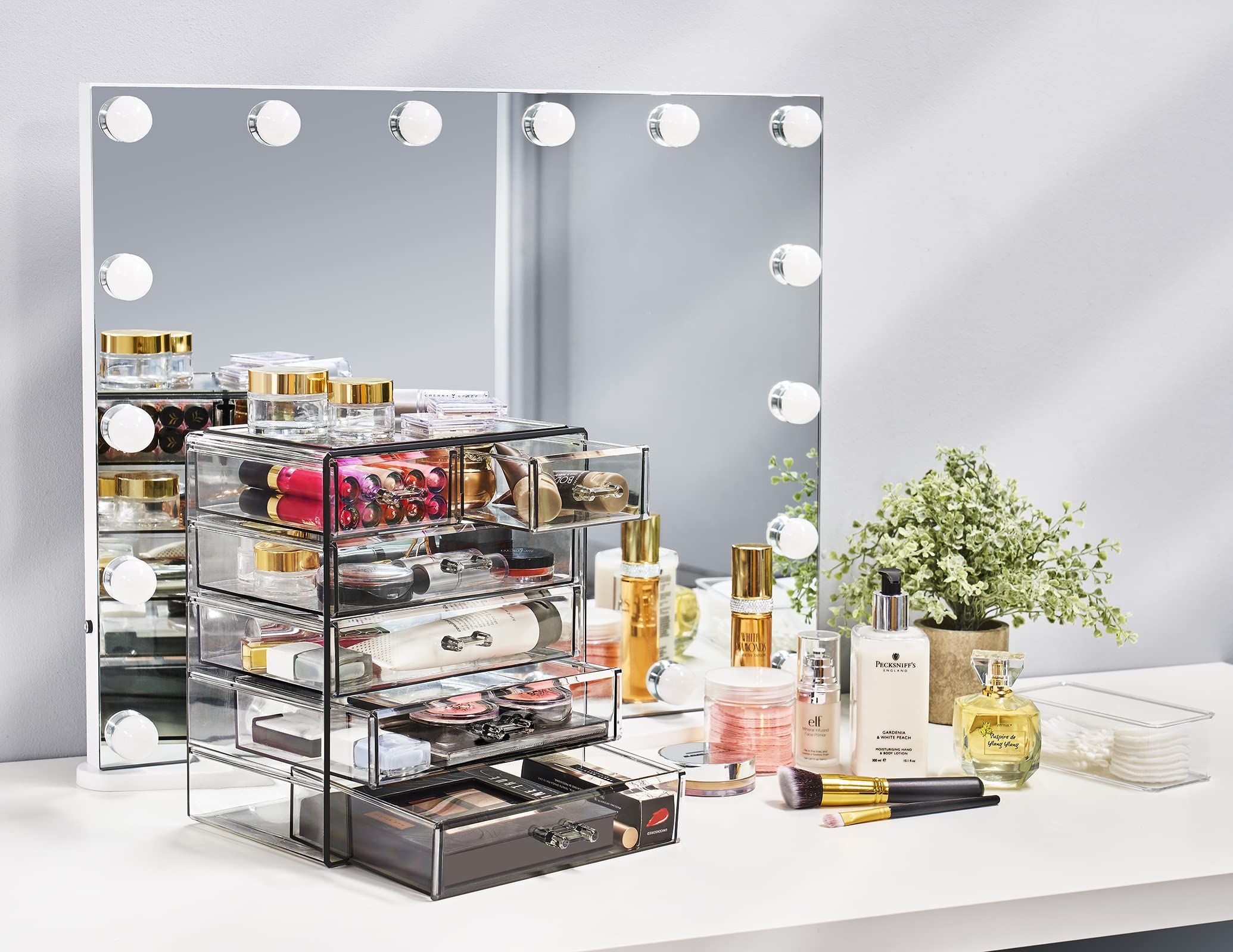 Sorbus diseño acrílico joya negra, estilo elegante para exhibir cosméticos
