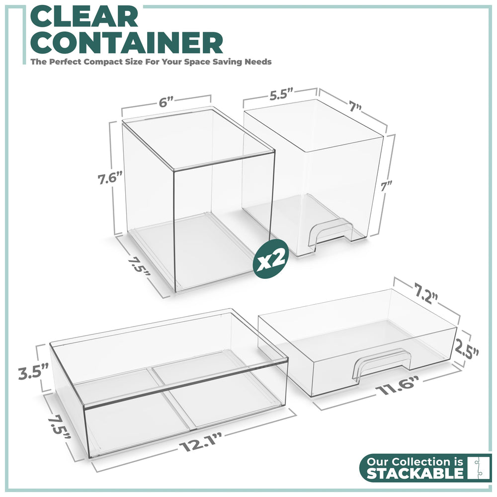 Sorbus organizador baño acrílico, transparente y práctico para artículos de cuidado diario.