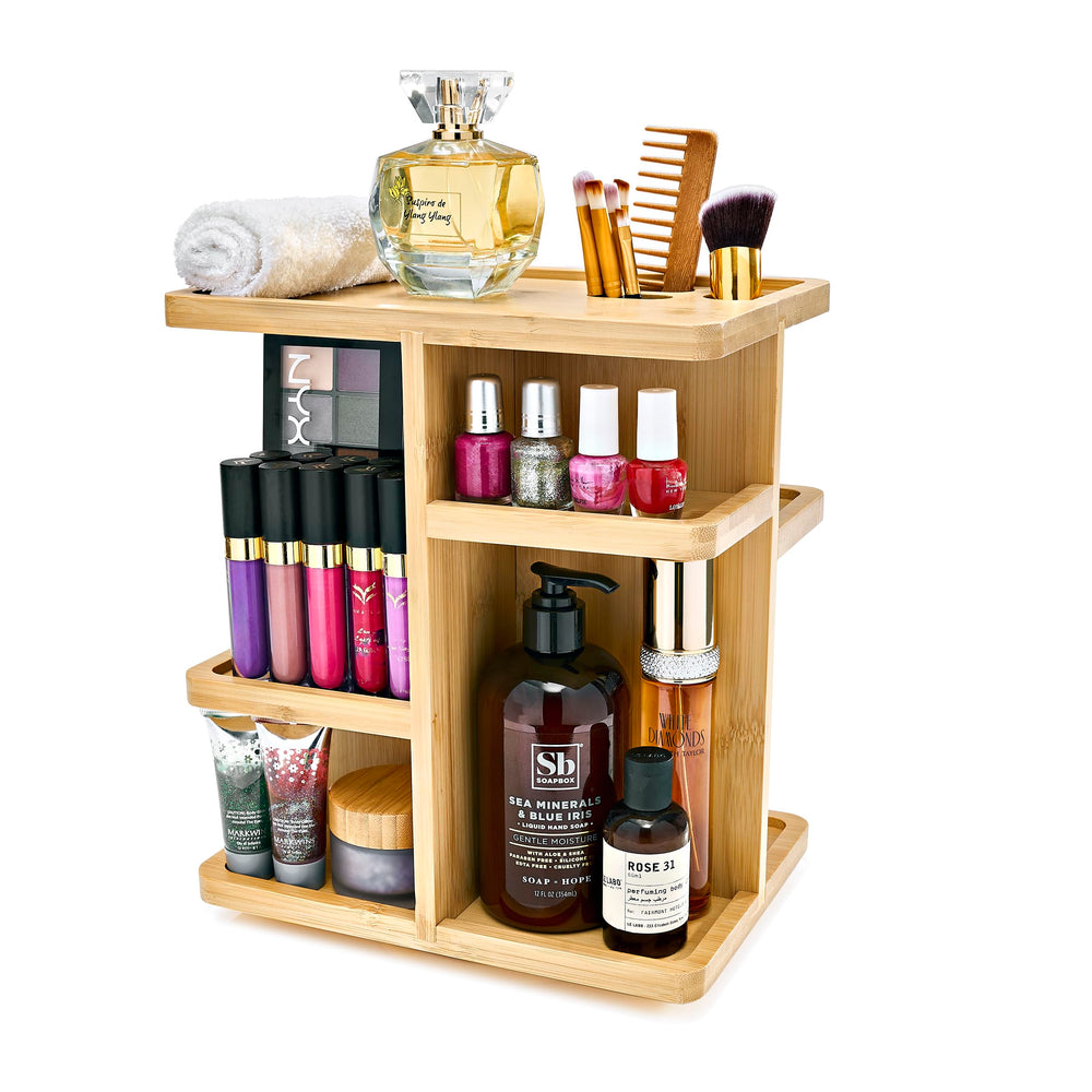 Sorbus organizador-maquillaje-360-bambu, organización diaria eficiente
