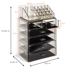 Sorbus organizador acrílico 6 cajones, enfoque en pintalabios para selección rápida