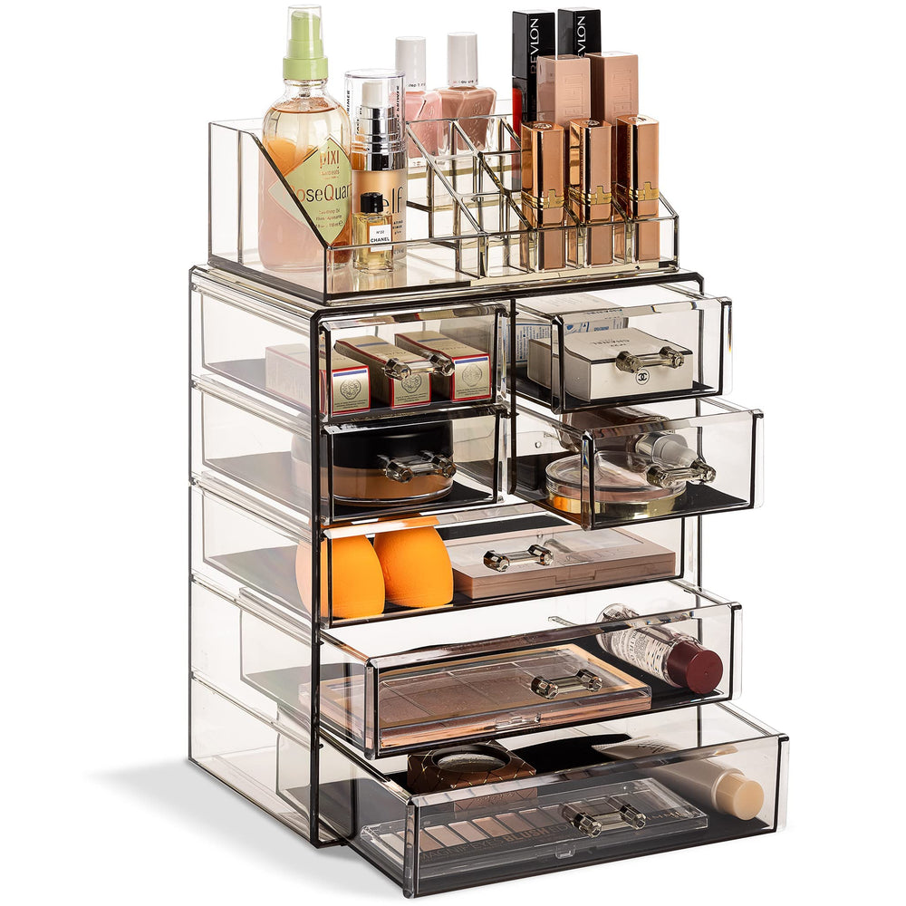 Sorbus organizador acrílico para maquillaje, vista general de 7 cajones, acceso rápido