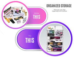 Sorbus organizador maquillaje acrílico, brochas organizadas para un acceso rápido