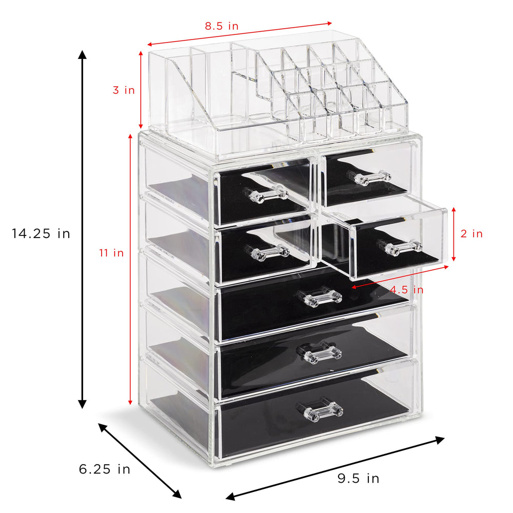 Sorbus organizador acrílico, espacio para joyas y accesorios