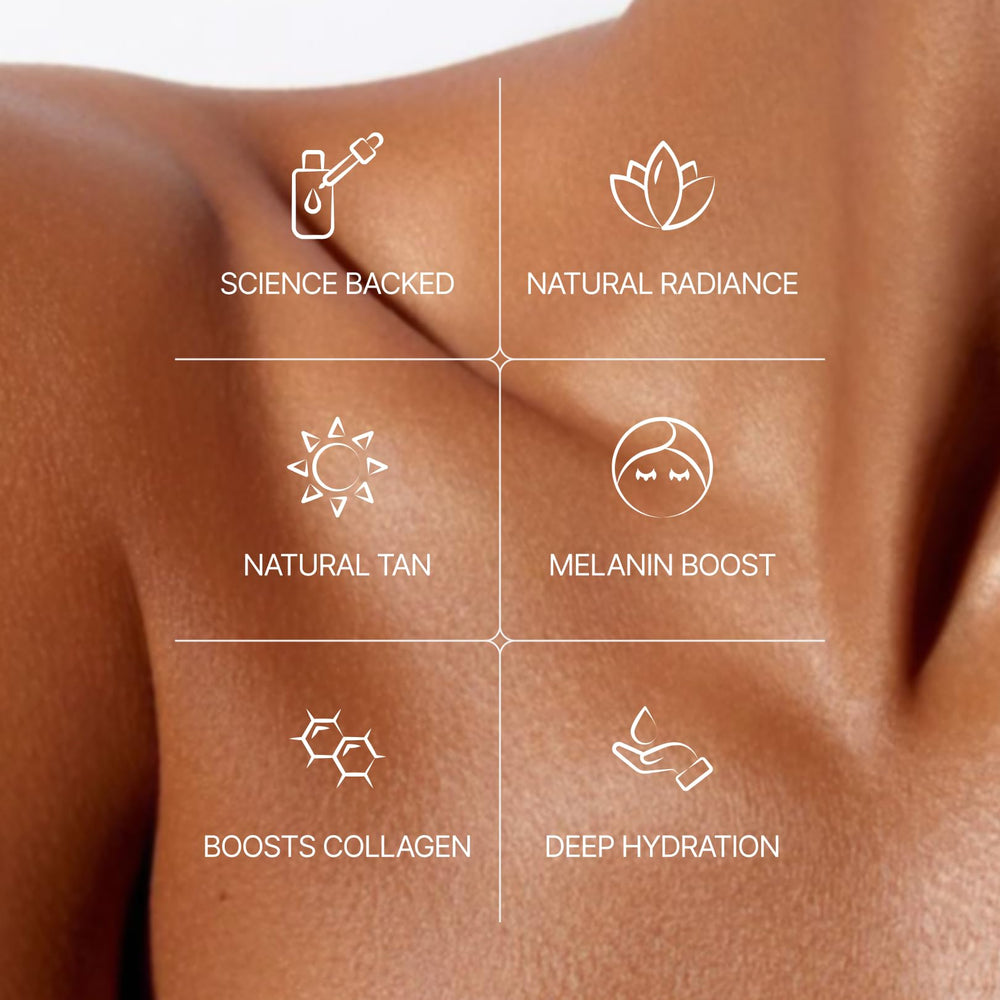 Gotas Sorelle Beauty para cuidado de la piel durante el bronceado, hidratación suave