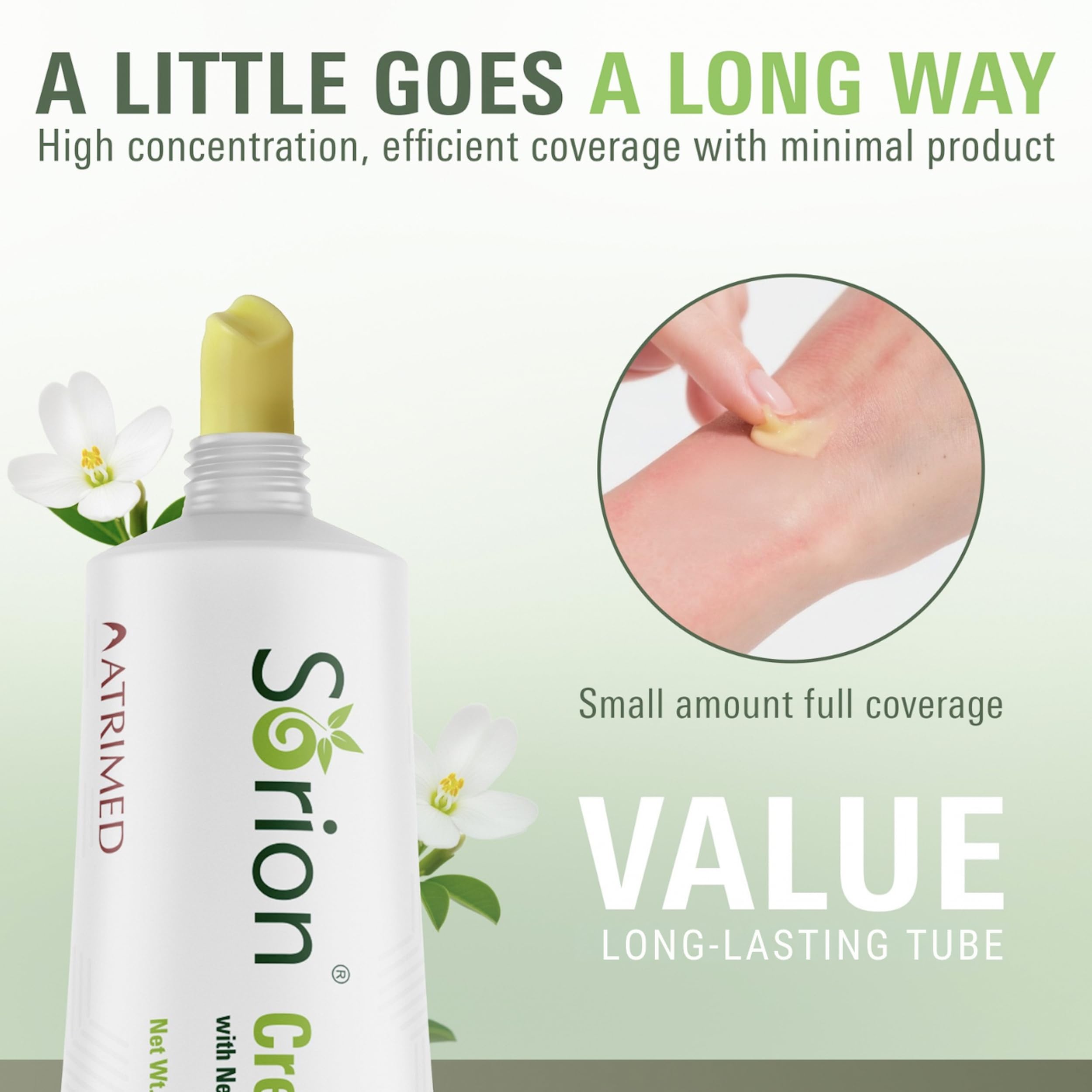 Sorion Crème – texture riche: application généreuse sans laisser de résidu.