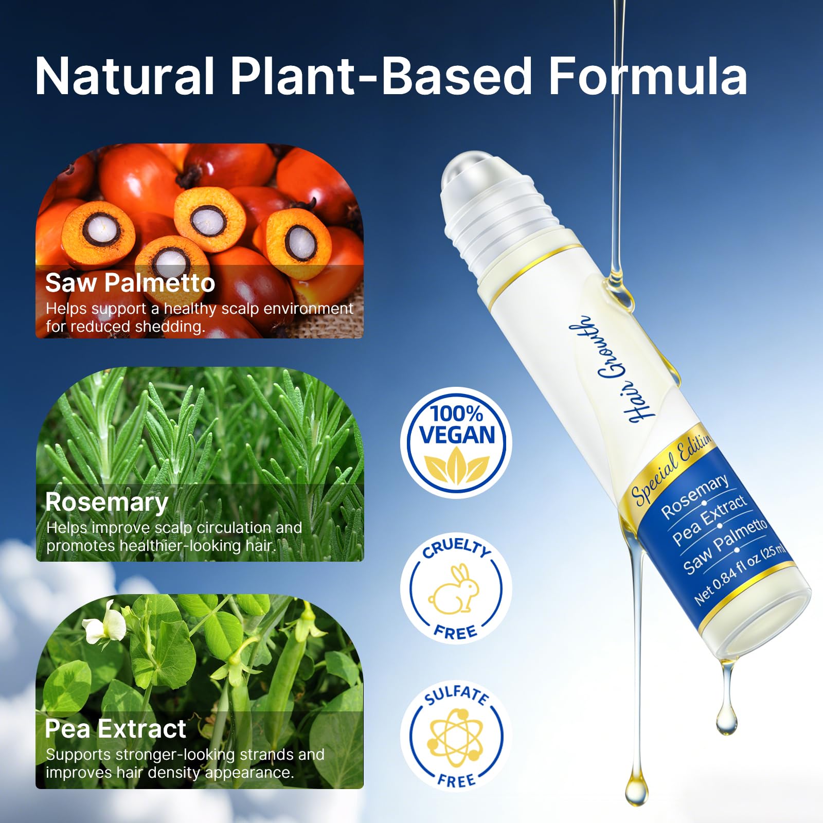SorNBEO serum crecimiento capilar: masaje suave para confort diario