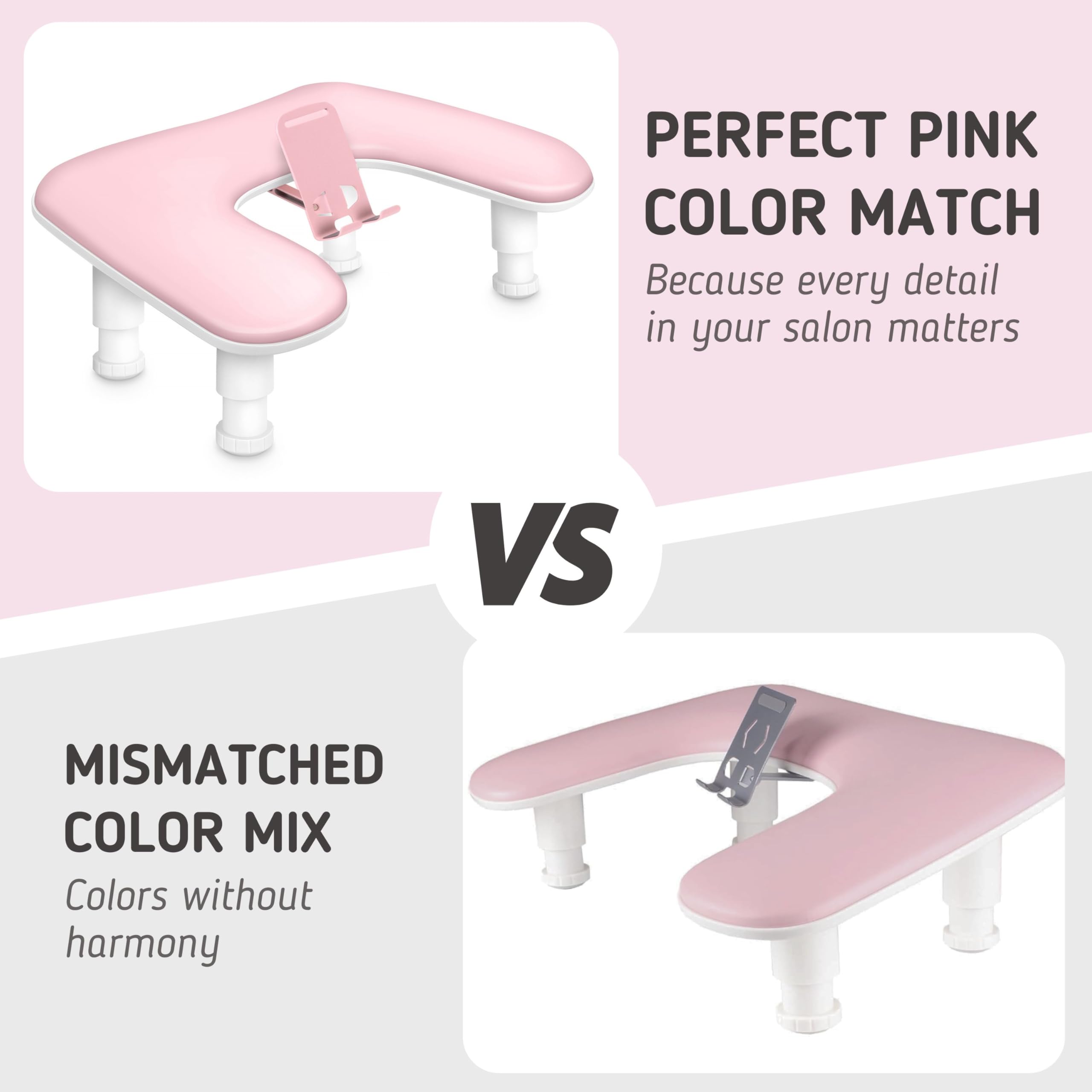 Sorreni accesorio ergonómico para manicura rosa, reduce esfuerzo en muñecas.