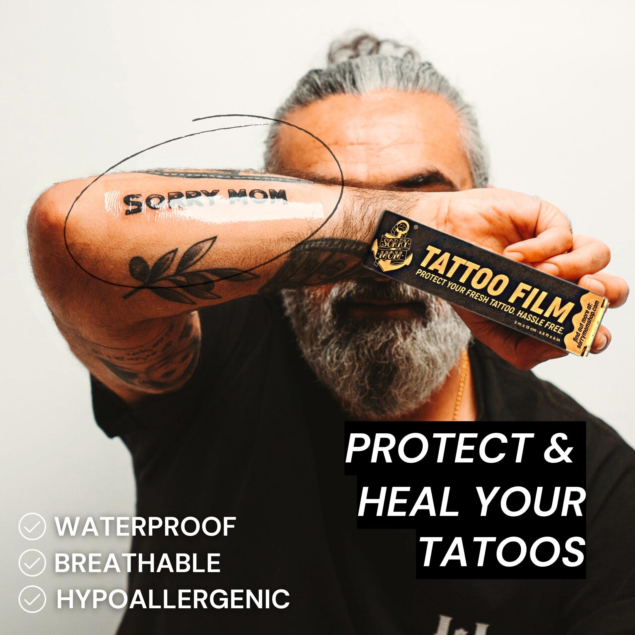 Sorry Mom bandaja tatuaje impermeable para ducha y agua.