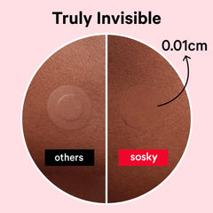 Parche Sosky aplicado en la cara para cuidado de imperfecciones.