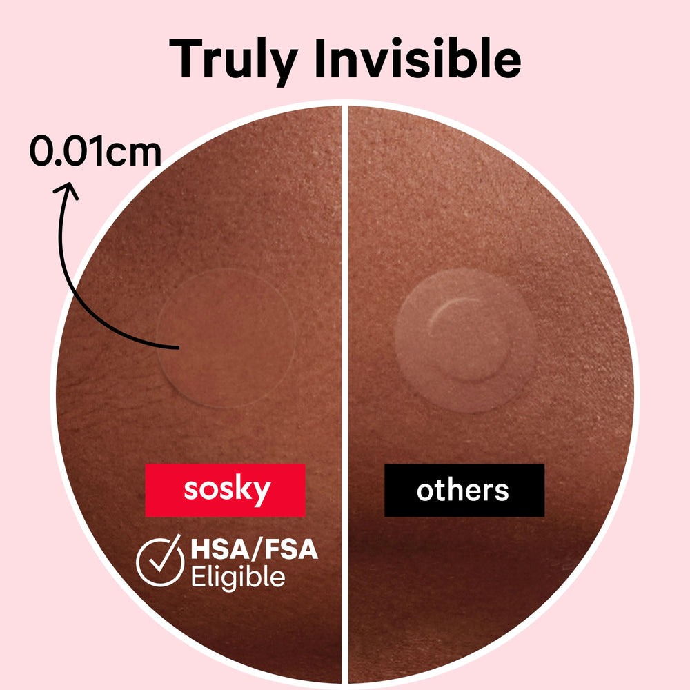 Compact Sosky patch packaging highlighting eco-friendly mini pouches for on-the-go care