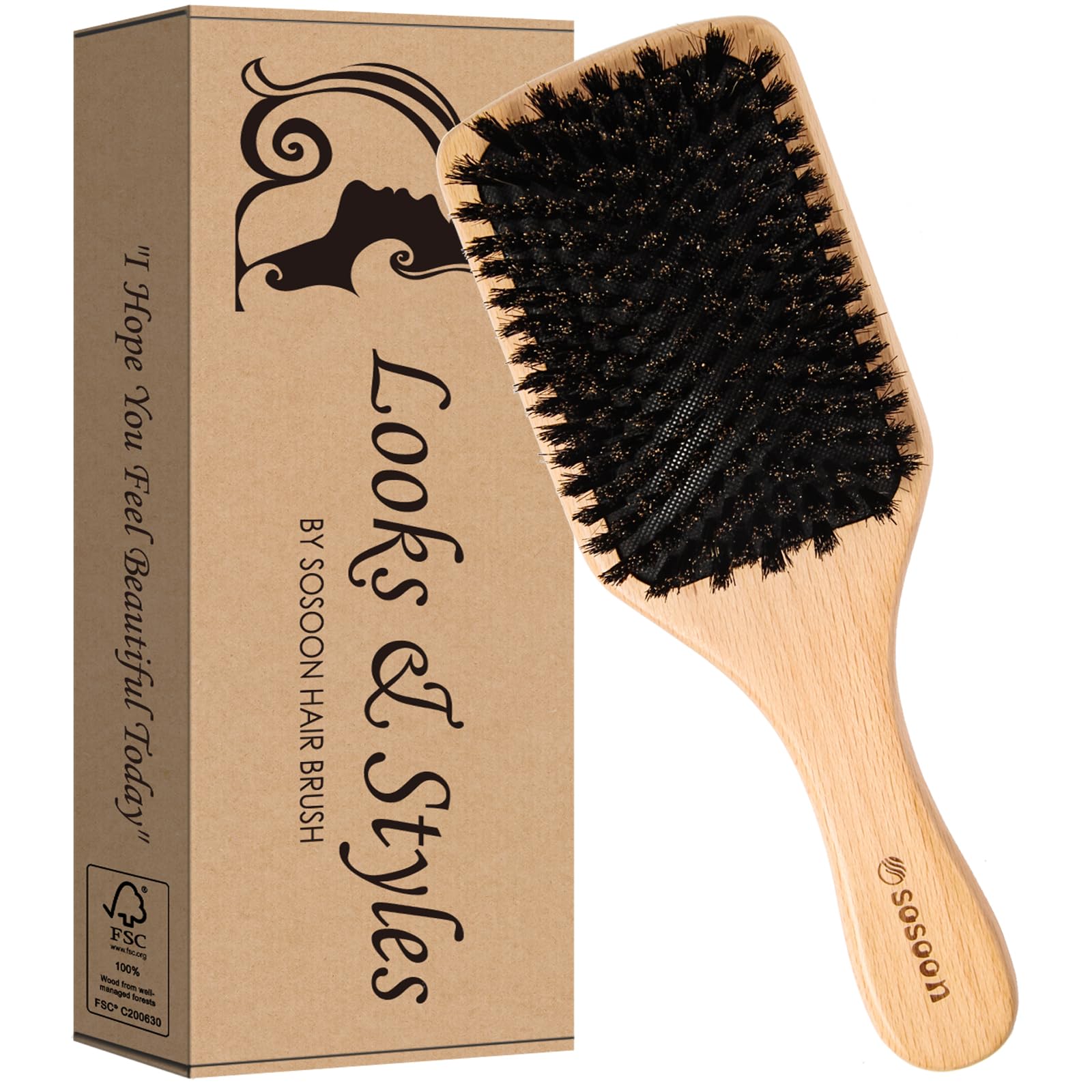 Cepillo anti-frizz Sosoon reduce la estática y mejora la suavidad.