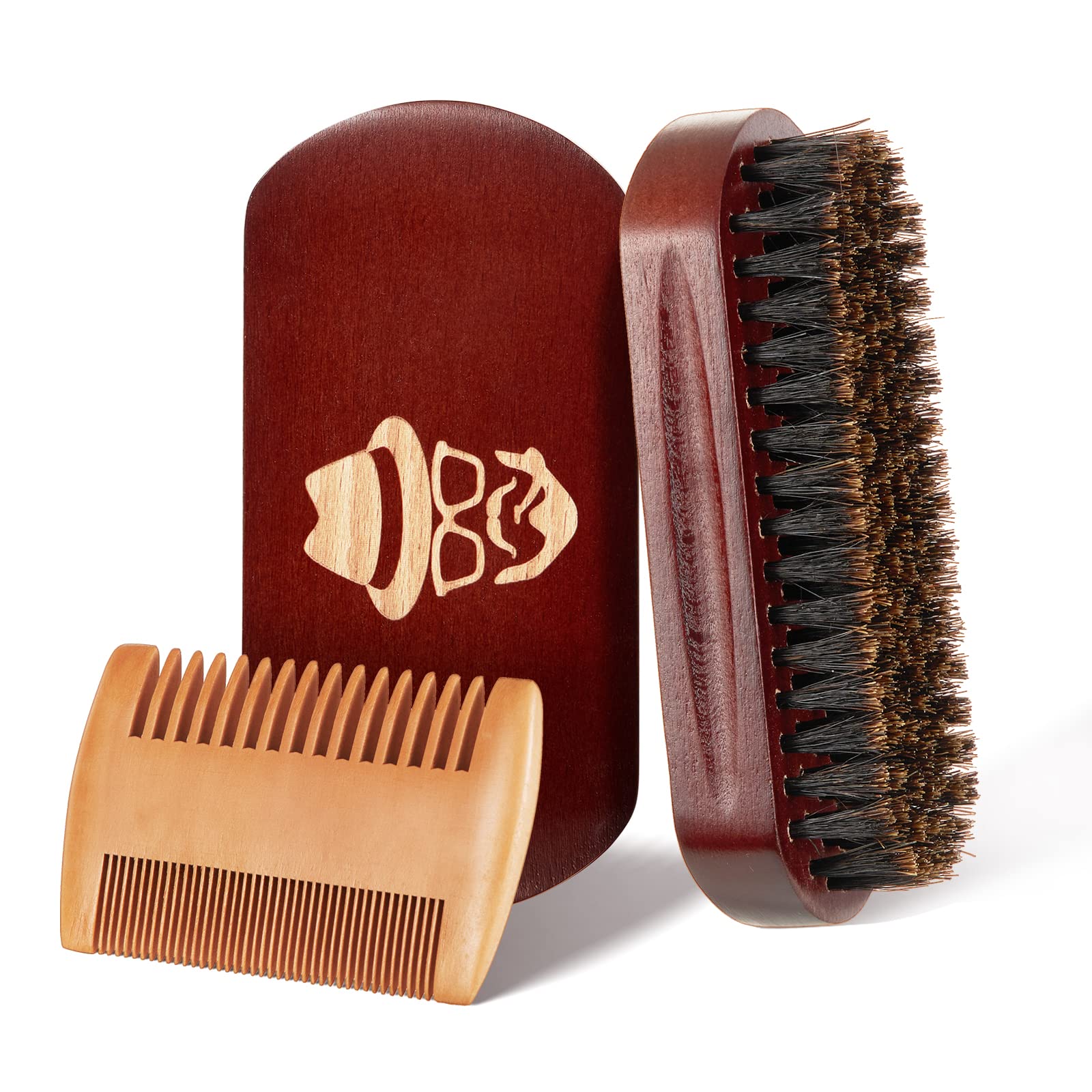 Sosoon cepillo para barba con cerdas de jabalí naturales para desenredar y suavizar.