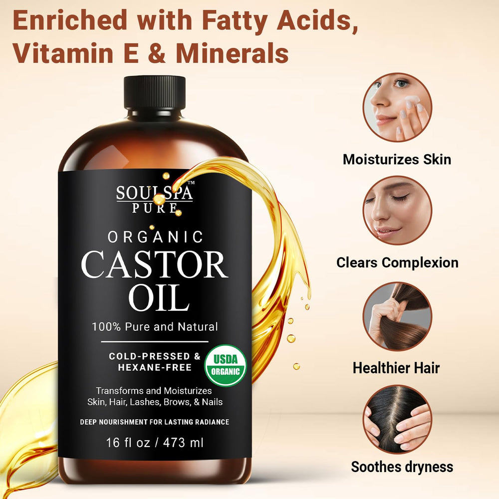 Application visage et peau avec SoulSpa Pure huile de ricin