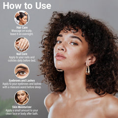 Application cheveux et cuir chevelu avec SoulSpa Pure huile de ricin
