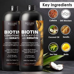 SOULSPA PURE set conditionneur biotine keratine – duo complet pour cheveux fins