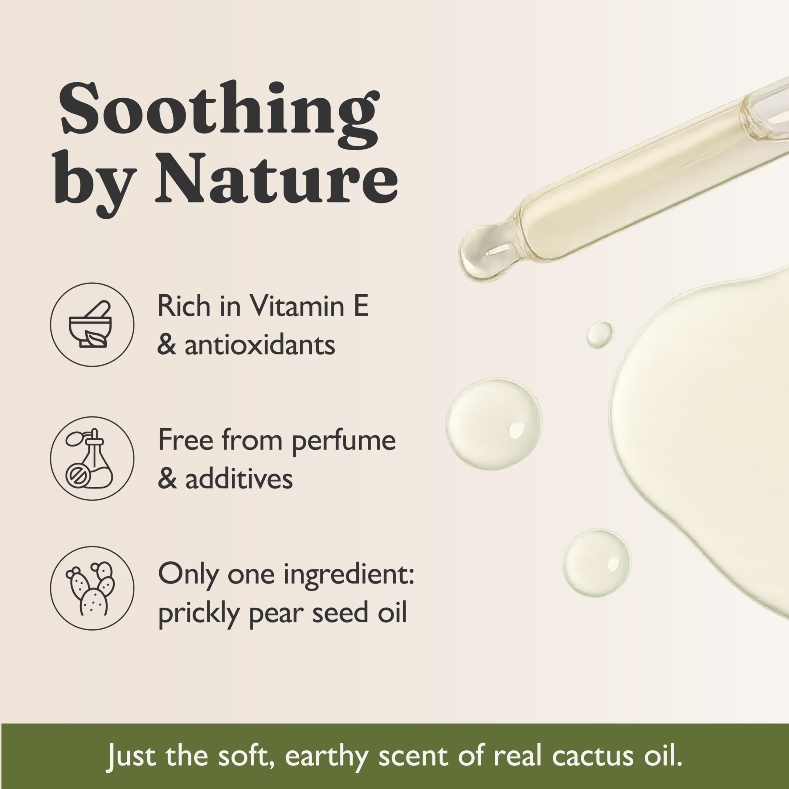 Soulssier aceite de nopal para cabello y uñas, brillo suave.