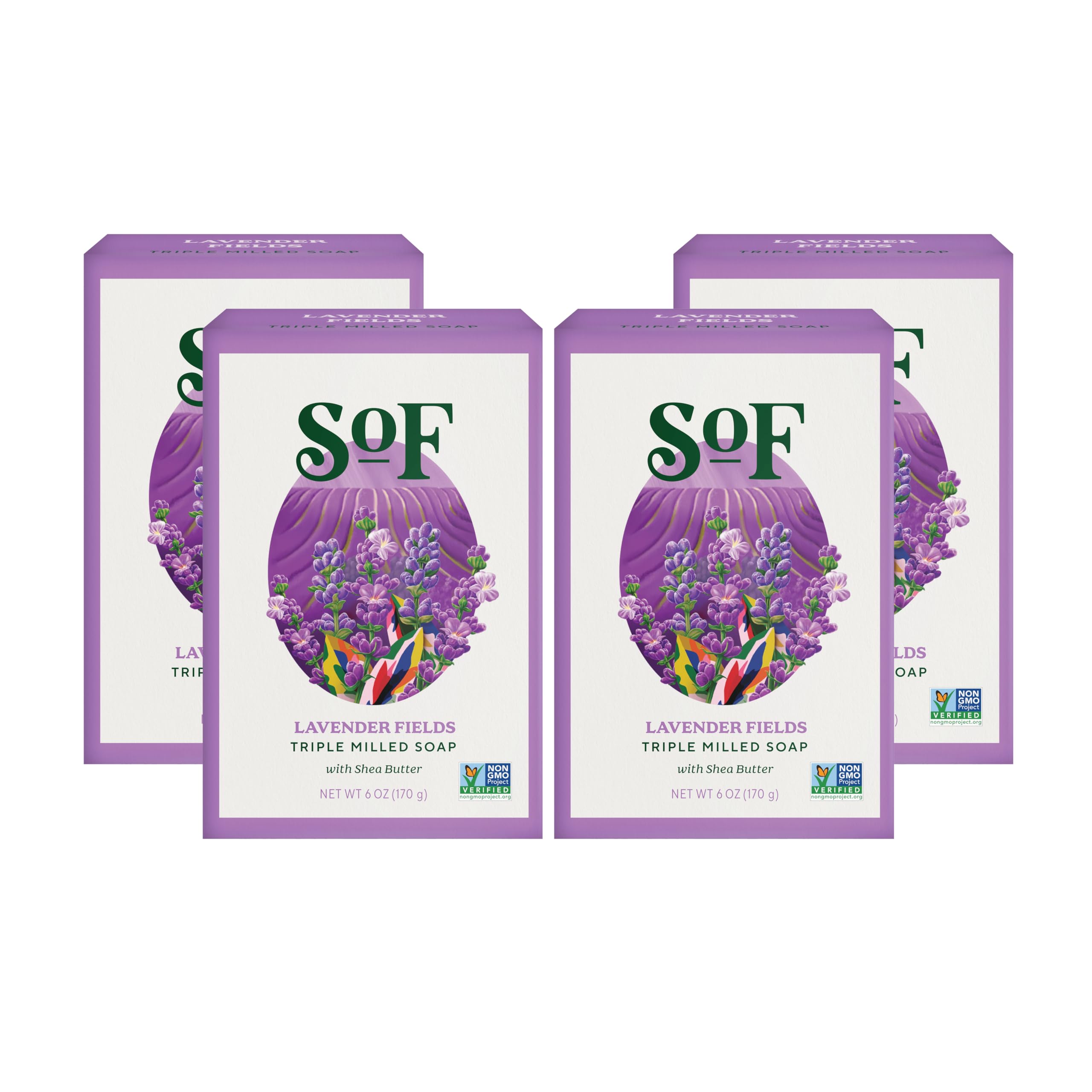 South Of France SoF barra triple milled lavanda para limpieza suave y aromática