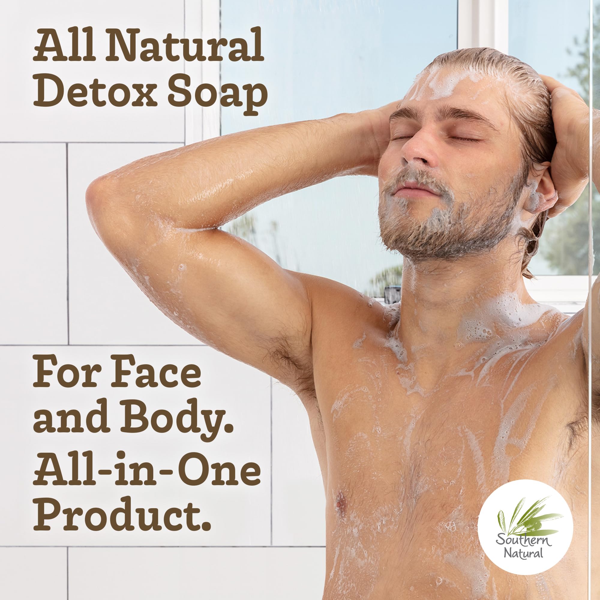 Southern Natural Jabón carbón activado con aceite de menta para sensación fresca