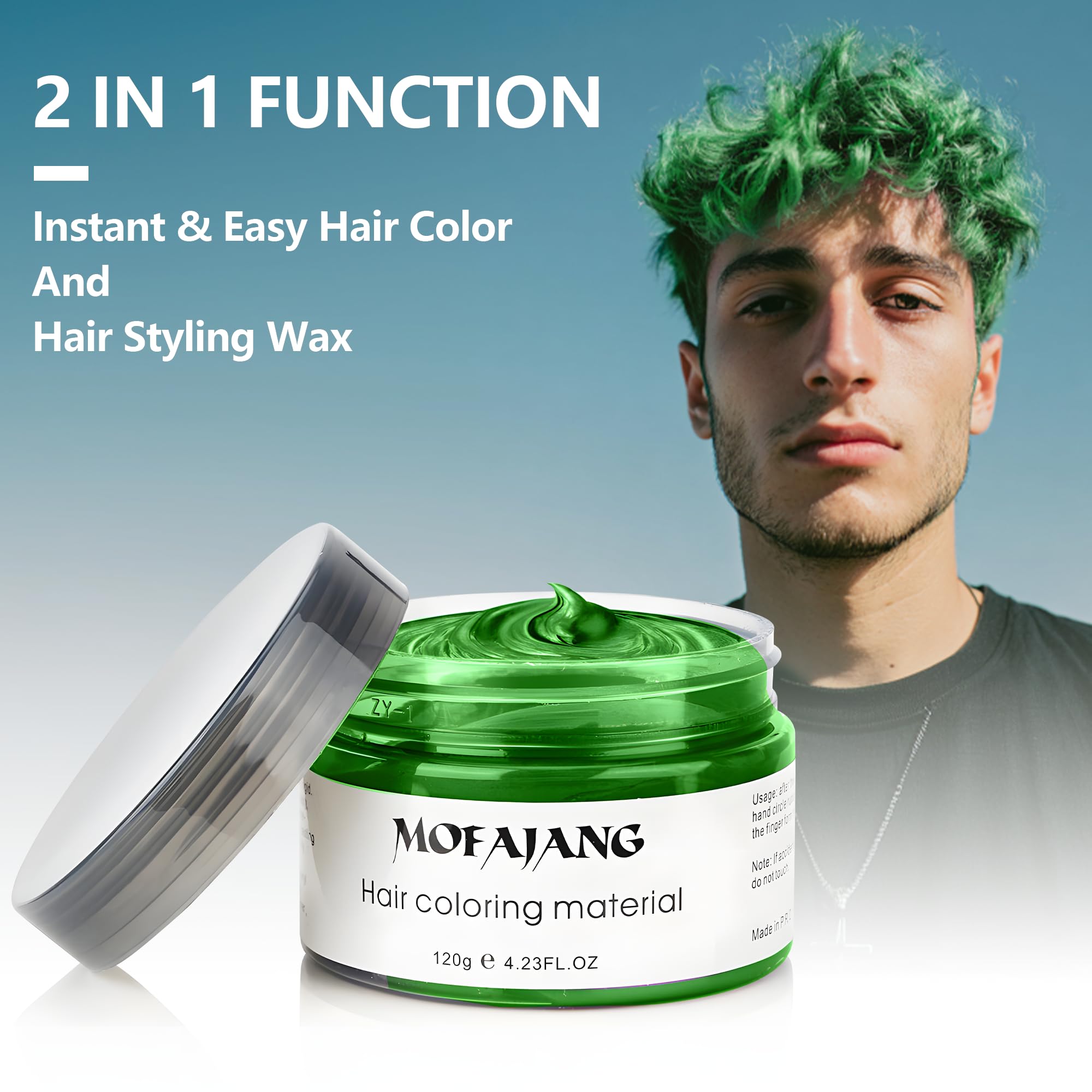 La cera verde de SOVONCARE para cabello ofrece un acabado dinámico y lavable.