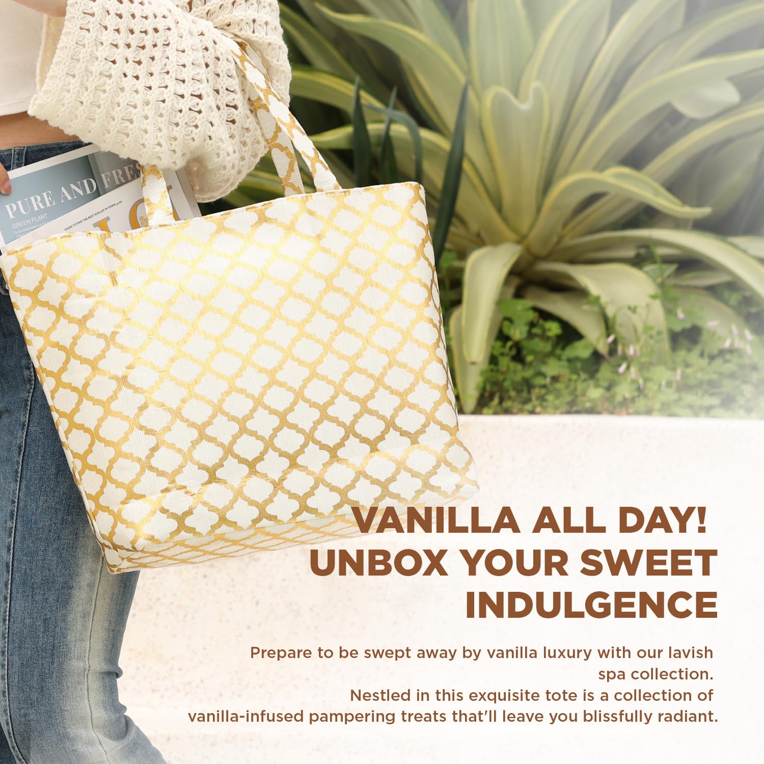 Bolsa regalo tejida Spa Luxetique: almacenamiento elegante para el hogar