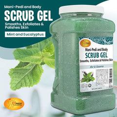 SPA REDI gommage pumice menthe eucalyptus - texture gel exfoliant prête à l'application.