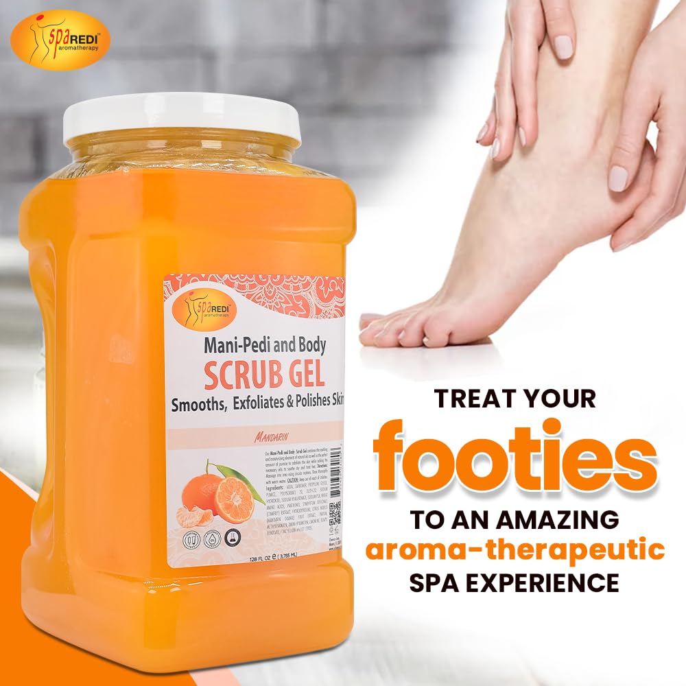 Spa Redi Pedi Scrub Gel con pantenol y consuelda, nutre la piel