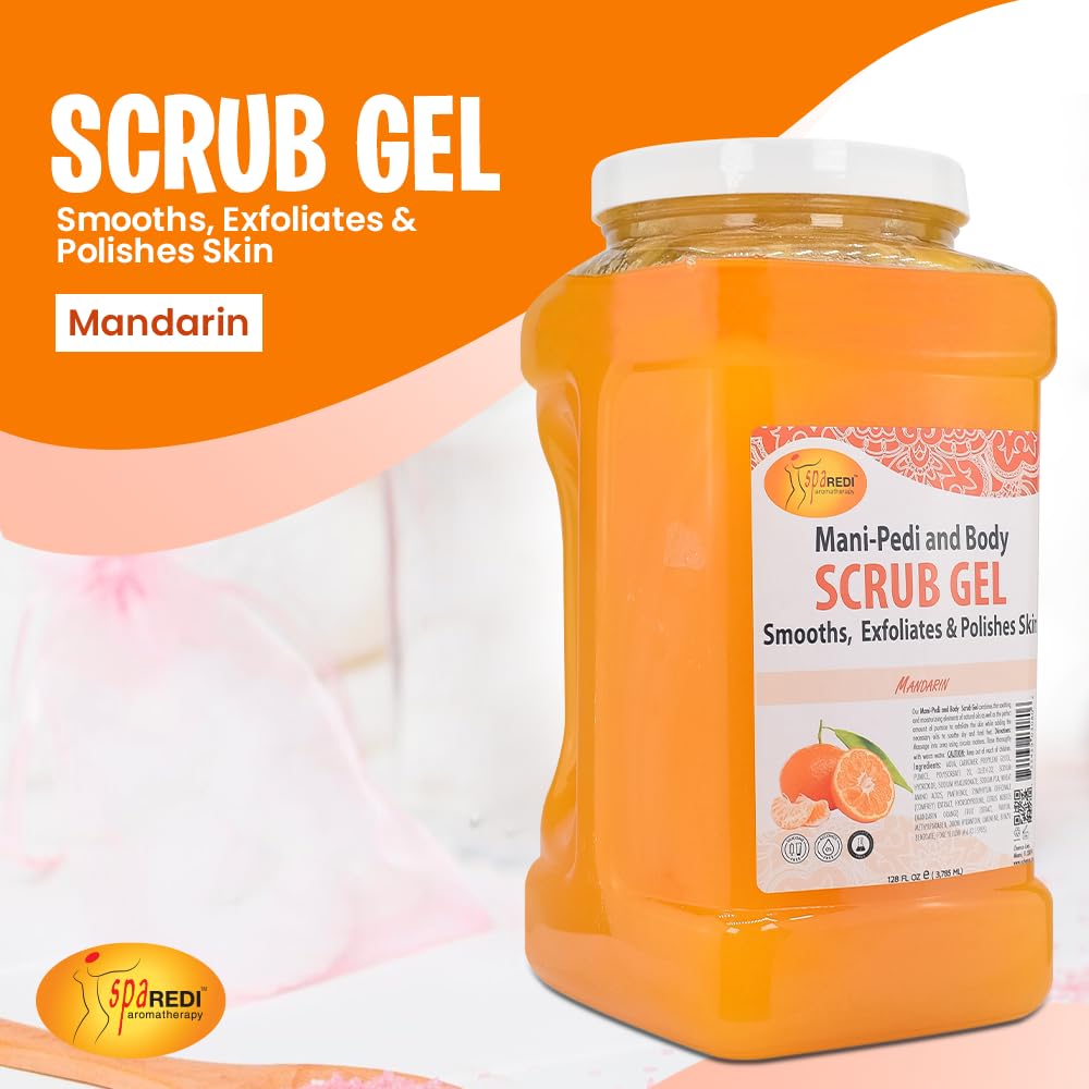 Spa Redi Pedi Scrub Gel con piedra volcánica, textura sedosa de exfoliación