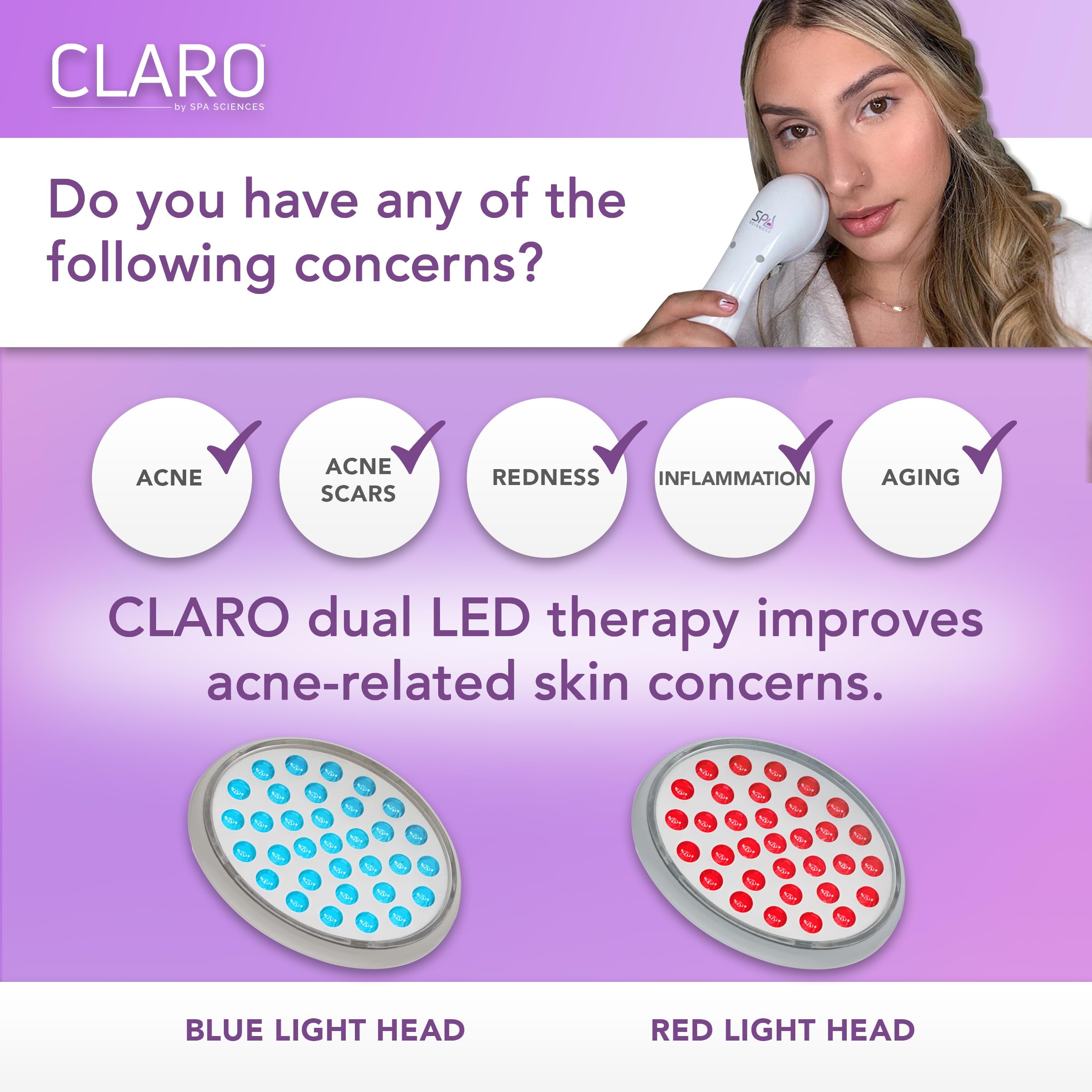 Spa Sciences CLARO: luz roja para mejorar la apariencia de la piel.