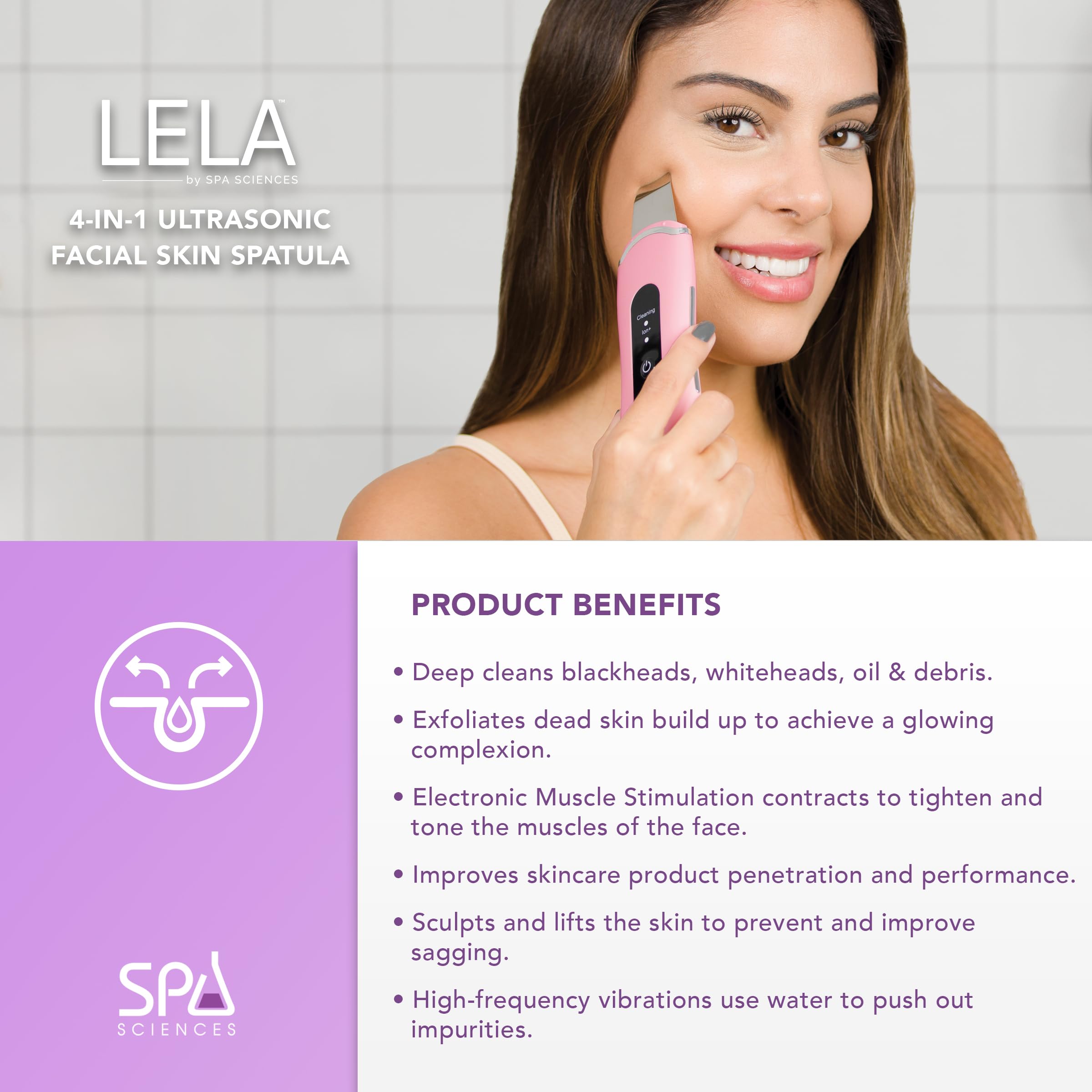 Spa Sciences LELA extracción de poros purifica la piel y reduce poros.