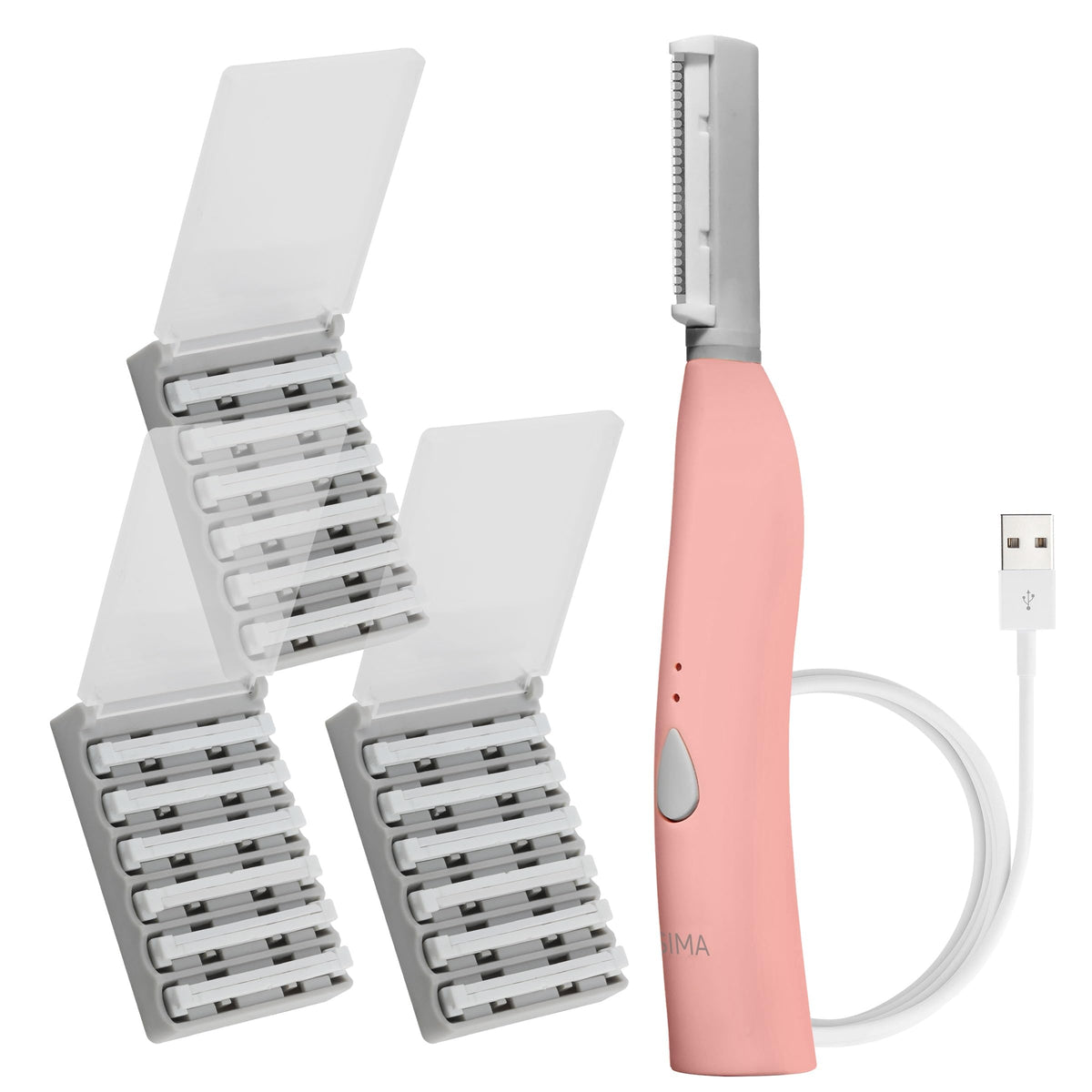 SIMA Dermaplane frente del dispositivo para exfoliación facial suave en casa