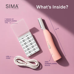 Experiencia de spa en casa con SIMA dermaplaning para piel suave.