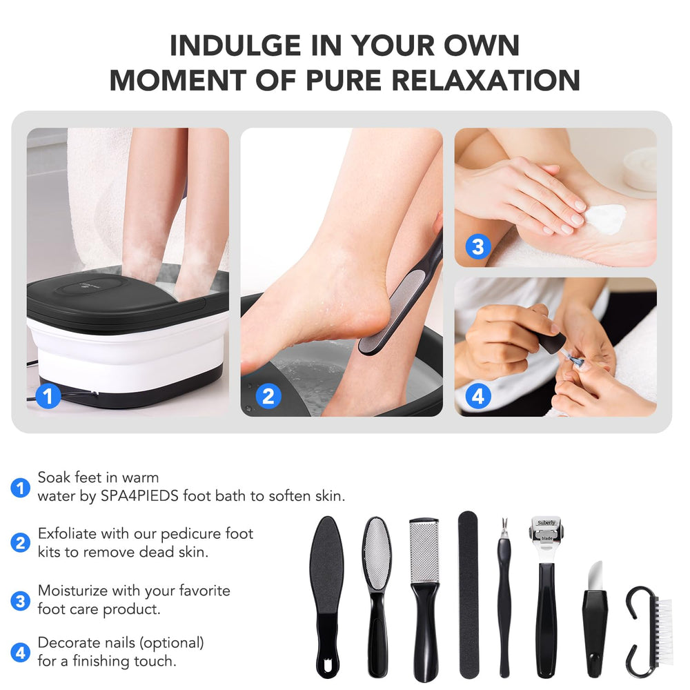 SPA4PIEDS kit de pedicure 10-en-1 para cuidado de uñas y durezas.