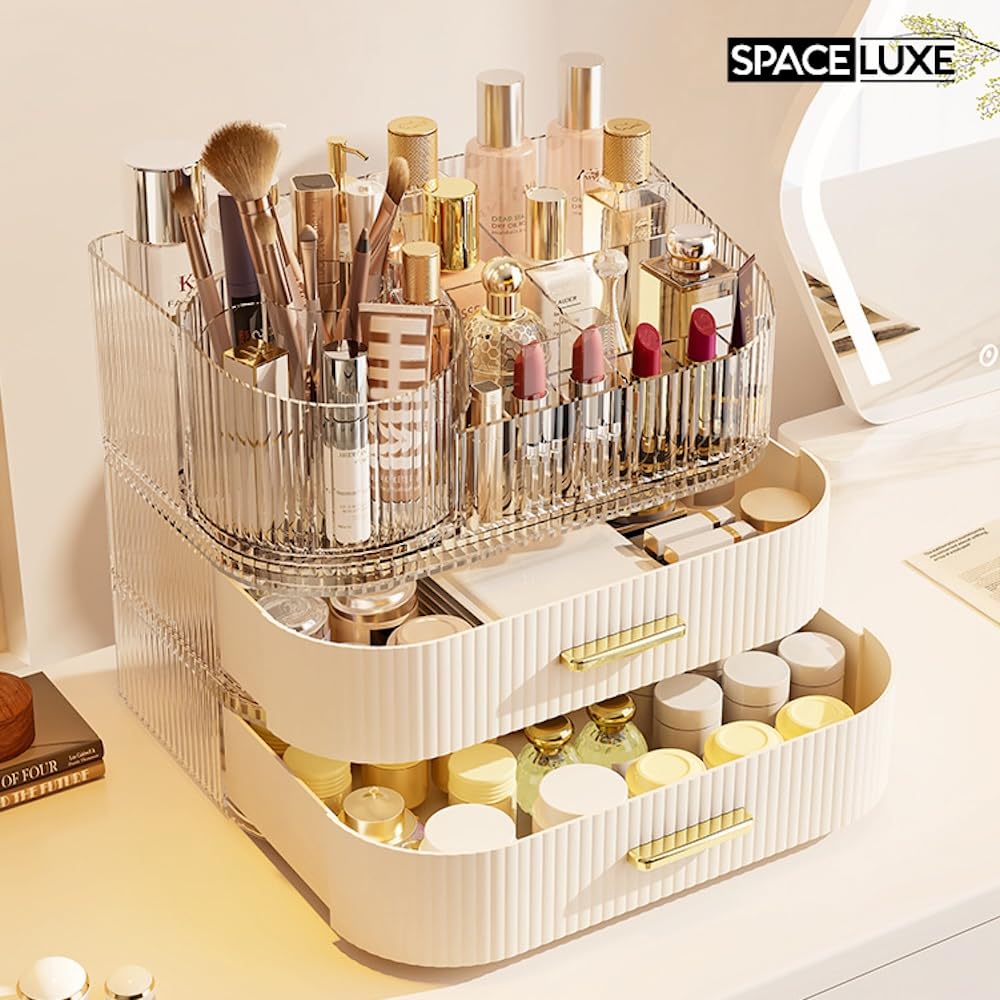 SpaceLuxe Organizador con dimensiones compactas para encimera de tocador