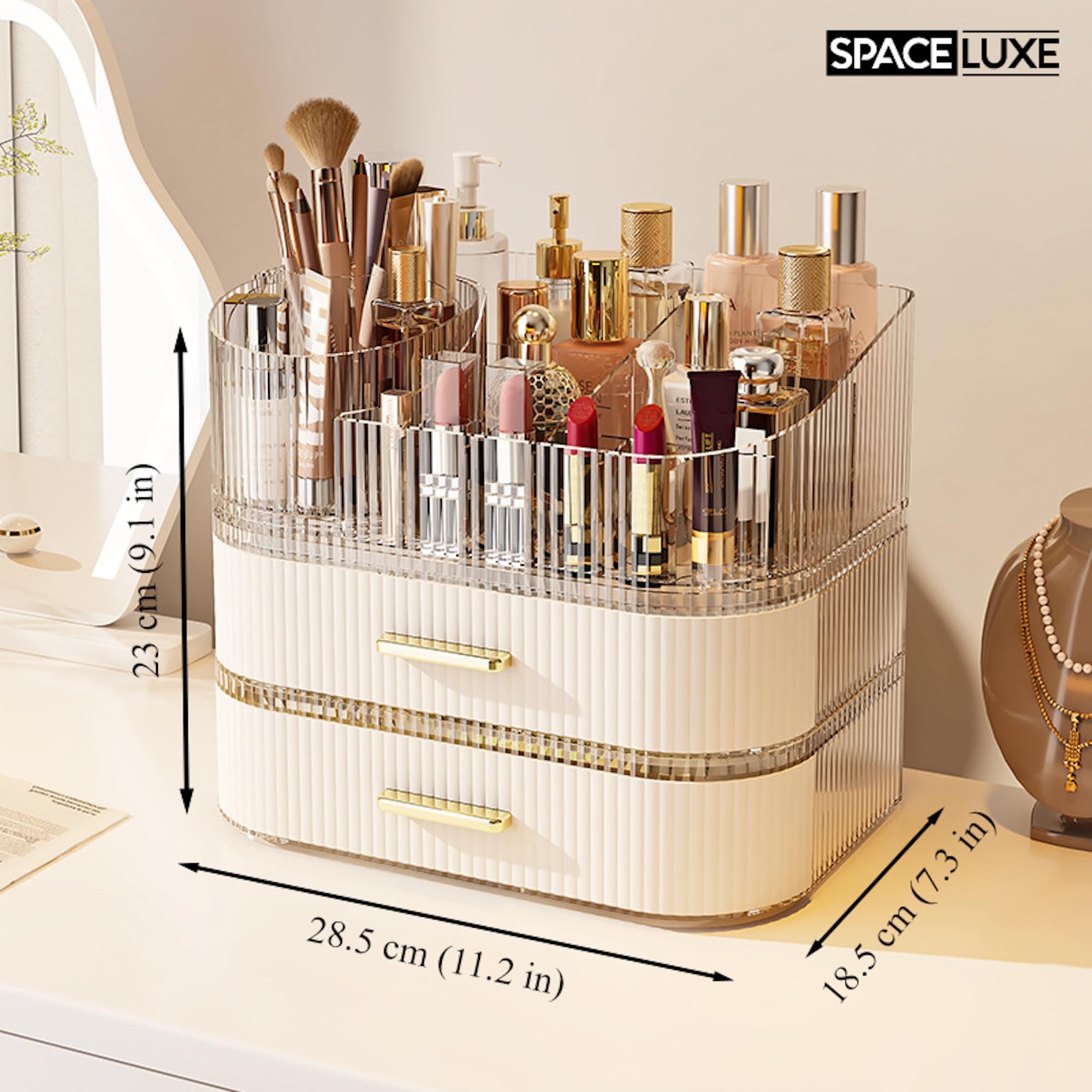 SpaceLuxe Organizador acabado crema blanca: estilo y orden