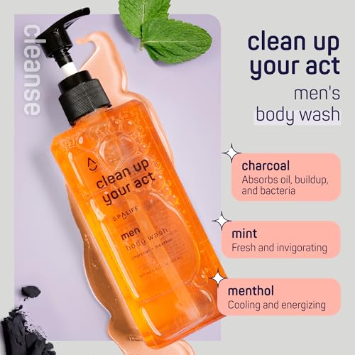 SpaLife ducha corporal con carbón y mentol para limpieza profunda.
