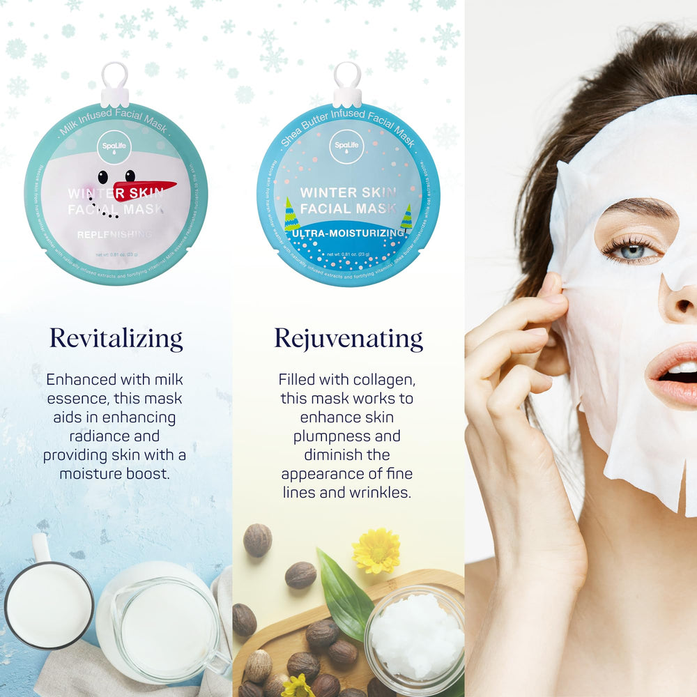 SpaLife Invierno mascarilla nutritiva de leche para piel suave y nutrida.