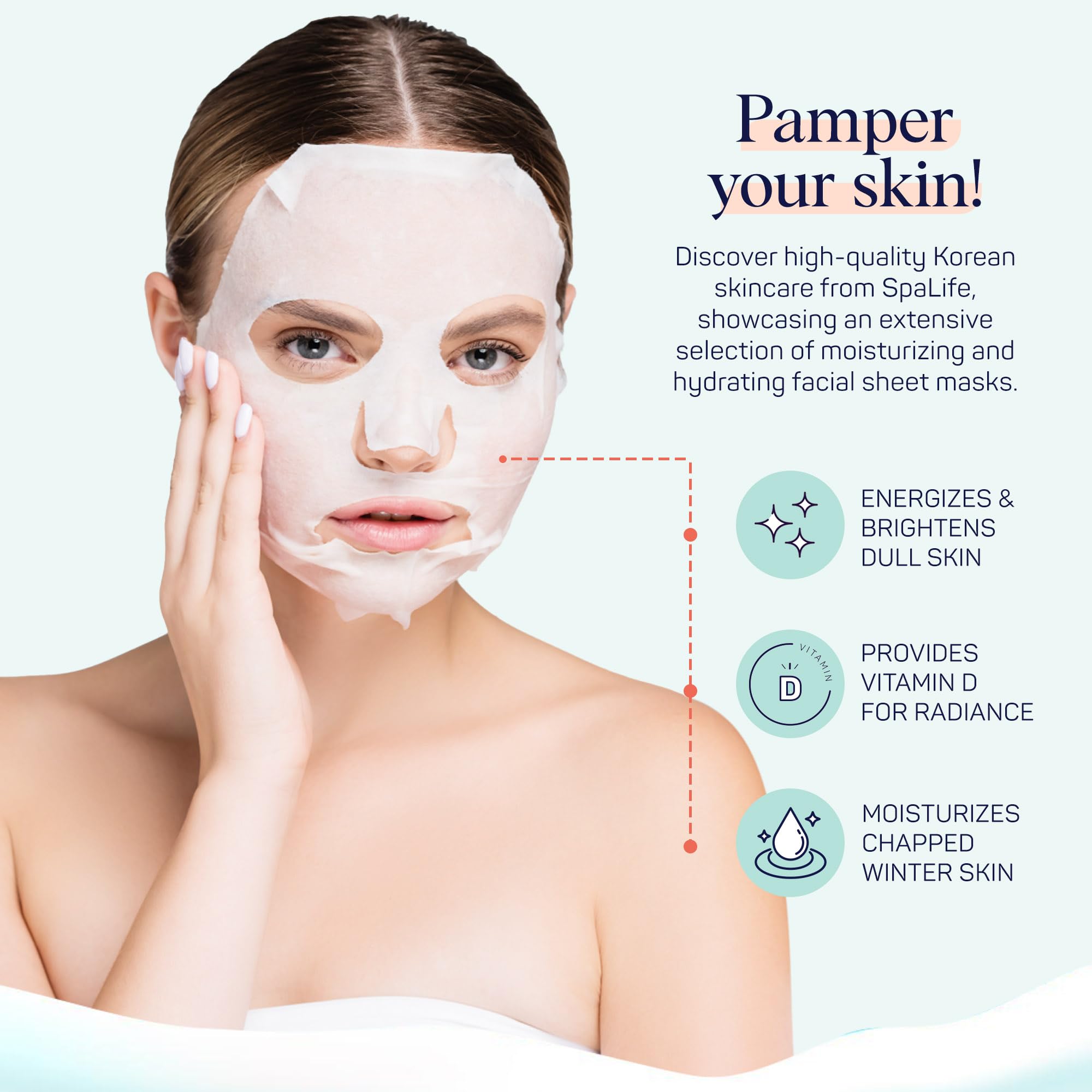 SpaLife Invierno ritual de aplicación con mascarillas para cuidado en casa.