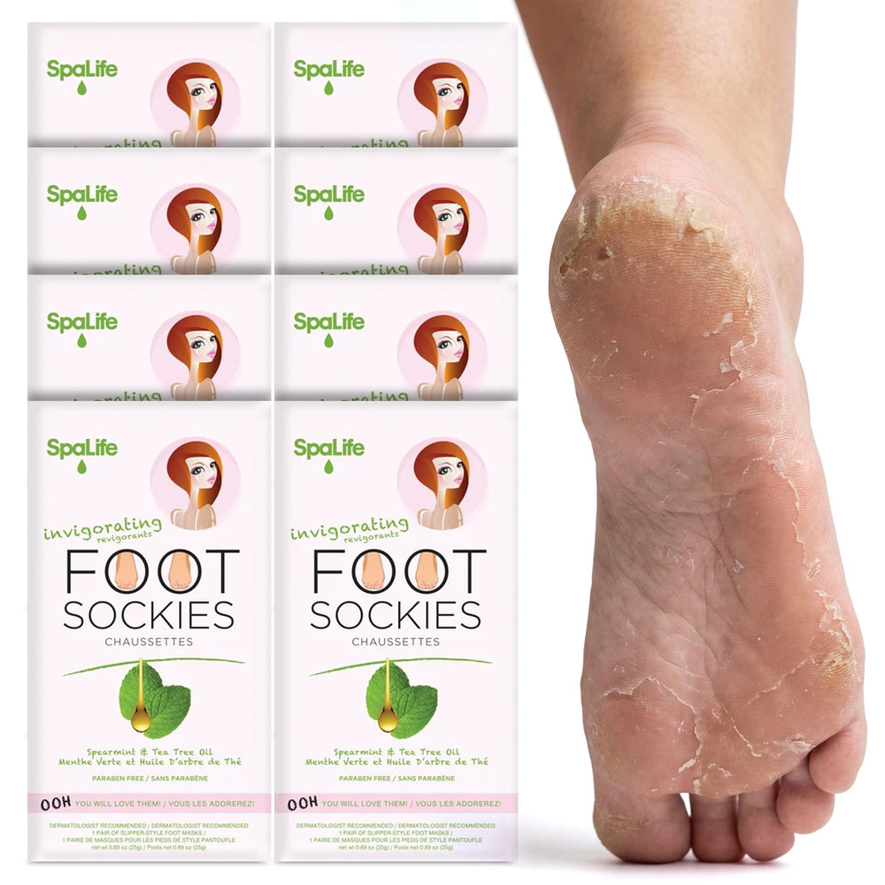 SpaLife mascarilla para pies en empaque, cuidado intensivo para pies secos