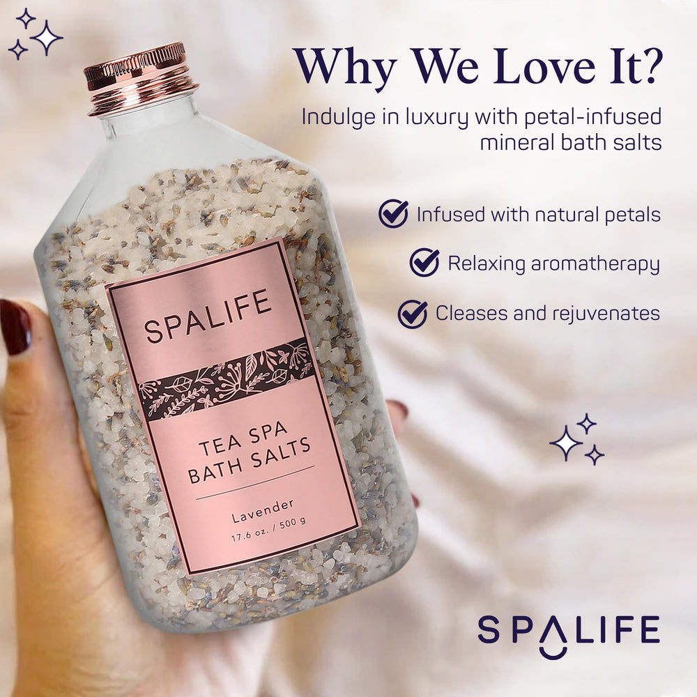 SpaLife Presentación de dos tarros Lavanda y Rosa para experiencias variadas.