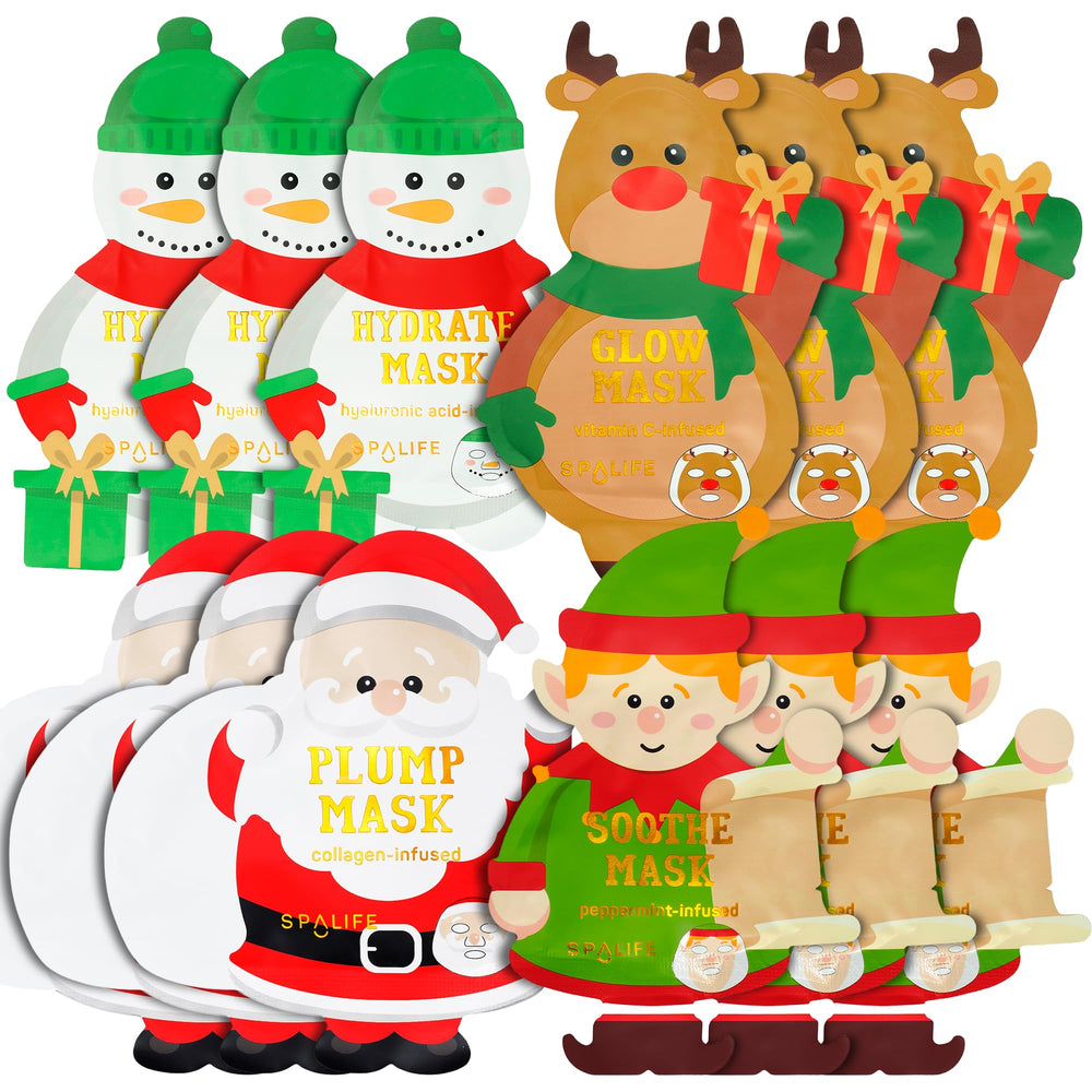 SpaLife Santa Workshop, caja de mascarillas festivas, ideal para spa en casa.