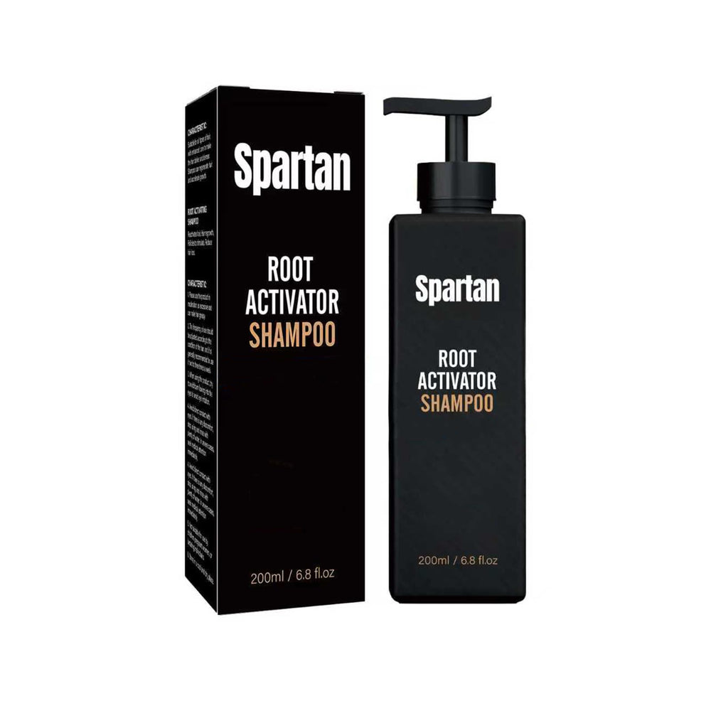 Spartan Root Activator Shampoo, botella de 200 ml, para activar la circulación del cuero cabelludo.