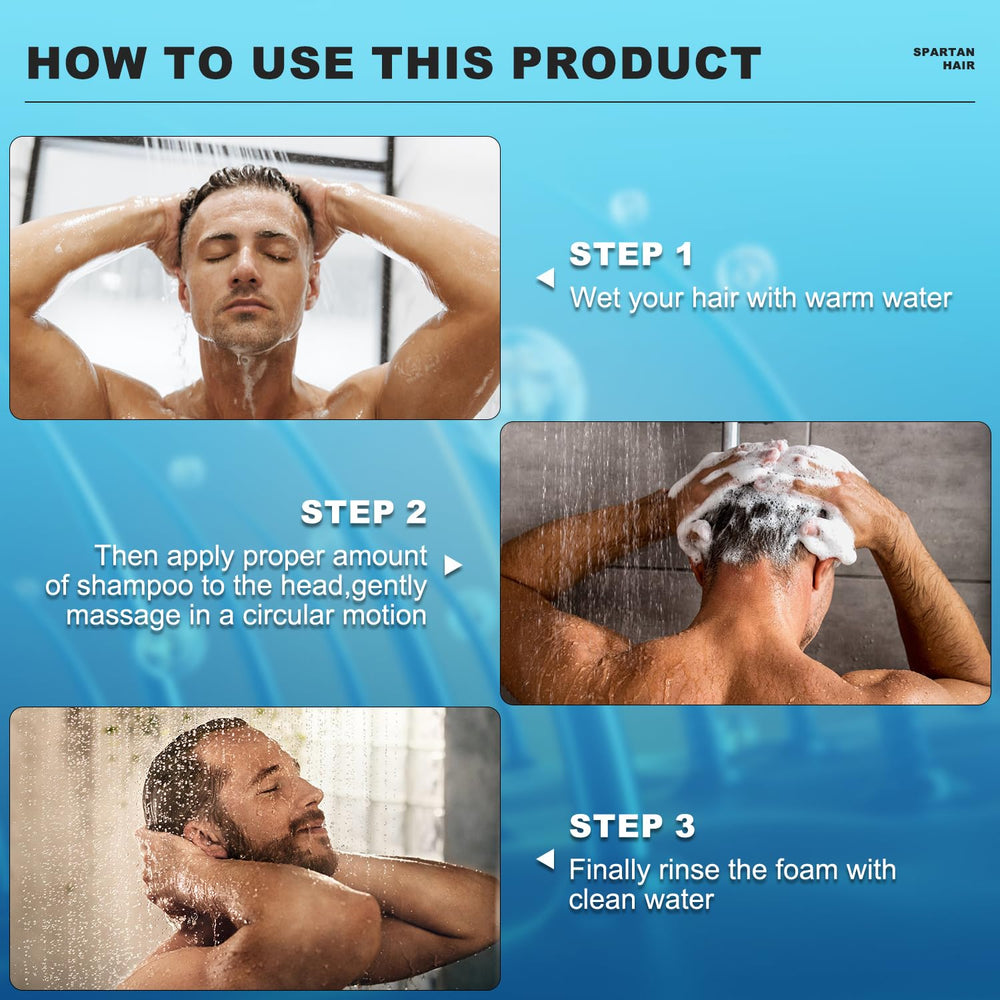 SPARTAN HAIR shampoo foamy lather ready in minutes